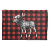 Rustige Moose Red en Black Buffalo Lumberjack Pset Kussensloop (Achterkant)