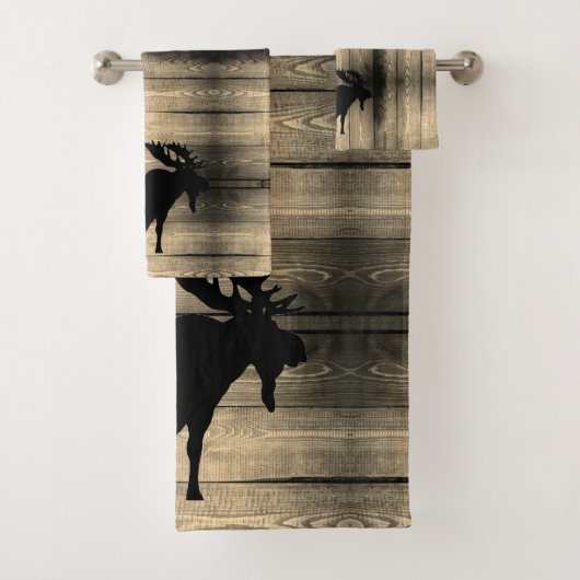 Rustige Moose Wood Bath-handdoekset Bad Handdoek (Insitu)