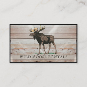 Rustige Moose Wood Cabin Bed Breakfast Visitekaartje