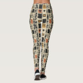 Rustige Mudcloth Geometrisch Patroon (2) Leggings (Achterkant)
