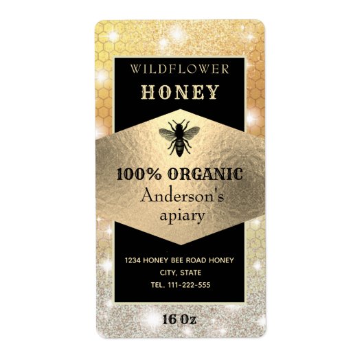  rustige muggenhondenhoningpot logo etiket (Voorkant)