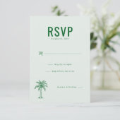 Rustige Munt Palmboom RSVP Kaartje (Staand voorkant)