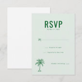 Rustige Munt Palmboom RSVP Kaartje (Voorkant / Achterkant)