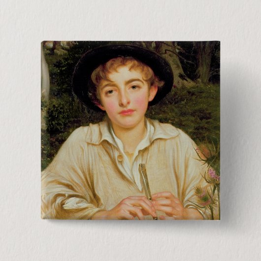 Rustige muziek vierkante button 5,1 cm (Voorkant)