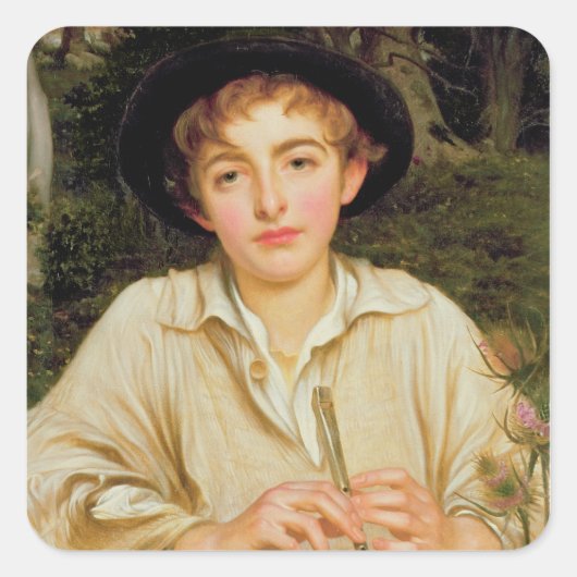Rustige muziek vierkante sticker (Voorkant)