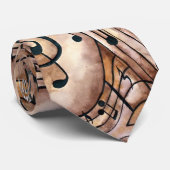 Rustige  muziekbladen en symbolen stropdas (Opgerold)