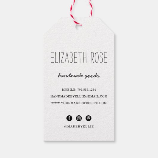 Rustige naalden en Labels met schroefdraad Cadeaulabel (Achterkant)