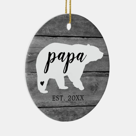 Rustige naam Beer Hartgeboorte Keramisch Ornament (Rechts)