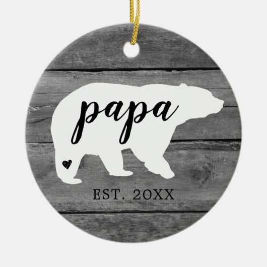 Rustige naam Beer Hartgeboorte Keramisch Ornament (Voorkant)