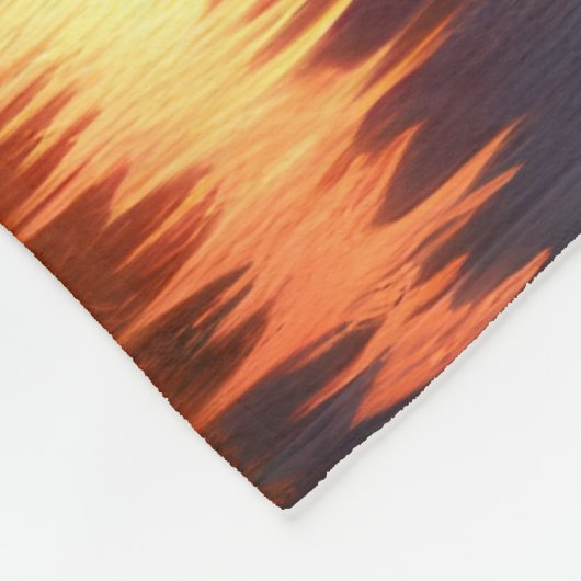 Rustige nacht bij de rivier: Native en wolf Fleece Deken (Hoek)