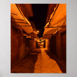 Rustige nacht - Pisac Streetlight fotografie Poster
