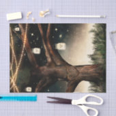 Rustige nachtboom met lampjes- en Mason Jars-bruil Tissuepapier (Craft)