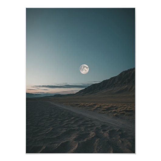 Rustige nachten onder een majestueuze maan foto afdruk (Voorkant)