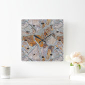 Rustige Natural Stone Pattern Print 2 Vierkante Klok (Huis)