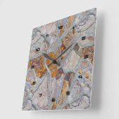 Rustige Natural Stone Pattern Print 2 Vierkante Klok (Hoek)