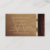Rustige Natuur Boom Bark Grain Gold Border Monogra Visitekaartje (Achterkant)