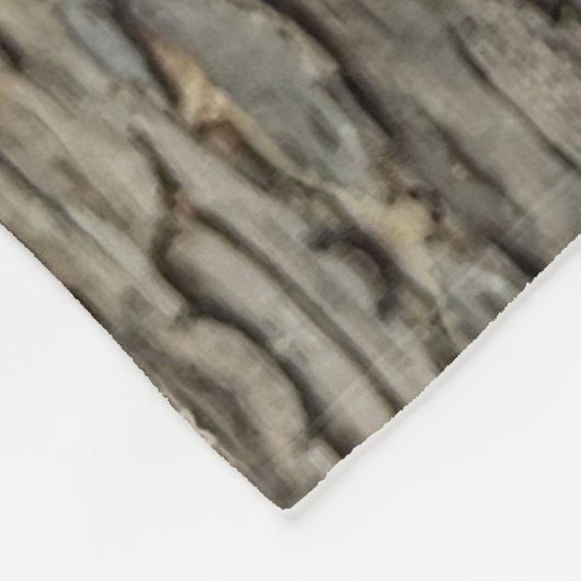 Rustige natuur, boomschors fleece deken (Hoek)