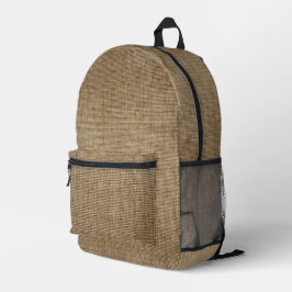 rustige natuur burlap bedrukte rugzak