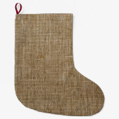 rustige natuur burlap grote kerstsok (Voorkant)