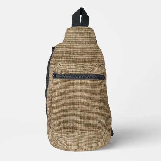 rustige natuur burlap sling bag (Voorkant)
