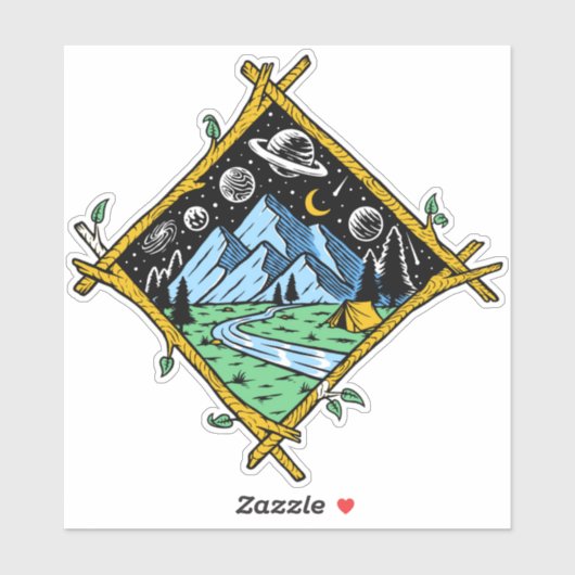 Rustige Natuur onder de sterren Sticker (Vel)