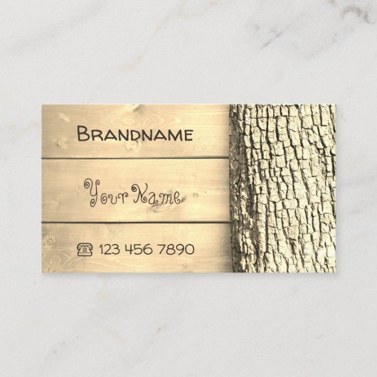 Rustige natuurlijke houten boomgaarden - Bark Hout Visitekaartje (Voorkant)