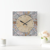 Rustige, natuurlijke stone patroonafdrukken vierkante klok (Huis)