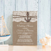 Rustige Nautical Anchor Beach Wedding Shower Kaart