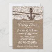 Rustige Nautical Anchor Beach Wedding Shower Kaart (Voorkant)