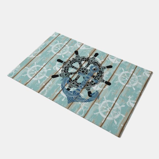 Rustige Nautical Anchor Deurmat (Schuin)