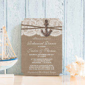 Rustige Nautical Anchor Wedding Rehearsal Dinner Kaart