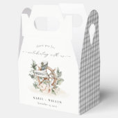 Rustige Nautical Anchor Wheel Leafy Floral Wedding Bedankdoosjes (Geopend)