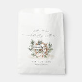 Rustige Nautical Anchor Wheel Leafy Floral Wedding Bedankzakje (Voorkant)