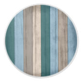 Rustige Nautical Beach Wood Stripes Keramische Knop (Voorkant)