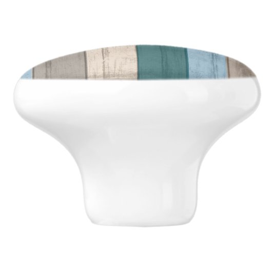 Rustige Nautical Beach Wood Stripes Keramische Knop (Zijkant)
