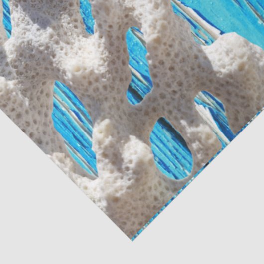 Rustige Nautical Blue Wood Burlap Starfish Tissuepapier (Detail)