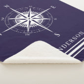 Rustige Nautical Compass Persoonlijke Familie Sherpa Deken (3/4)