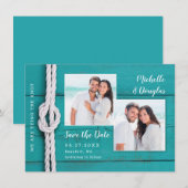 Rustige Nautical Knot Photo Save the Date (Voorkant / Achterkant)