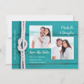 Rustige Nautical Knot Photo Save the Date (Voorkant)