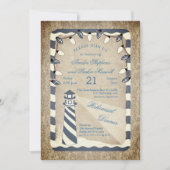 Rustige Nautical Lighthouse Beach repesal Dinner Kaart (Voorkant)