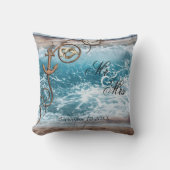 Rustige Nautical Ocean Wedding Pillow Kussen (Voorkant)