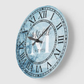 Rustige Nautical  Ship Monogram Familienaam Grote Klok (Hoek)