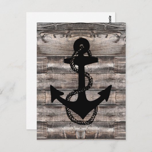 Rustige nautische + ANCHOR ROPE | Briefkaart (Voorkant / Achterkant)