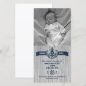 Rustige Nautische Baby geboorte Aankondiging (Voorkant / Achterkant)