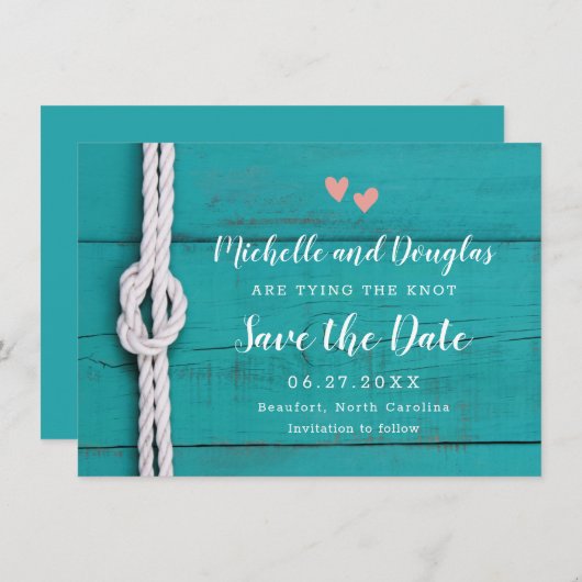 Rustige Nautische knoop sparen de Datum (Voorkant / Achterkant)