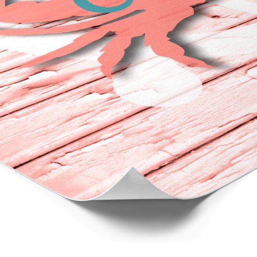 Rustige Nautische krab op pellinghout | Afdrukken Poster (Hoek)