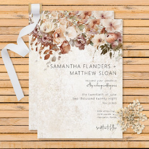 Rustige neutraal en roze Floral Drop Wedding Kaart