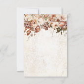Rustige neutraal en roze Floral Drop Wedding RSVP Kaartje (Achterkant)