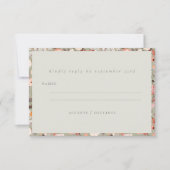 Rustige neutrale aardbevingen in Floral Boho minim RSVP Kaartje (Voorkant)