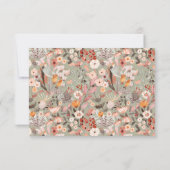Rustige neutrale aardbevingen in Floral Boho minim RSVP Kaartje (Achterkant)